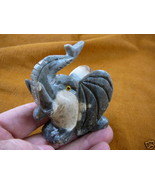 (Y-ELE-HE-400) ELEPHANT head carving stone gemstone SOAPSTONE PERU art - $382.69 MXN