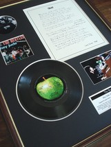 The Beatles Hey Jude 7&quot; single + Vinyl Lyrics Framed Display - £110.93 GBP