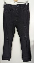 Old Navy Size 10 Power Slim Straight High Rise Black Jeans Ripped Distre... - £10.16 GBP