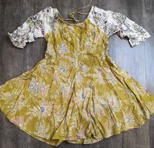 anthropologie Daily Practice NWT $98 Women&#39;s XS Yellow Floral Sun Dress BC - £41.31 GBP
