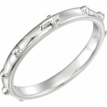 NEW 2.5 mm ROSARY RING REAL SOLID .925 STERLING SILVER SIZE 5 - £43.34 GBP