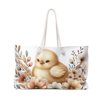 Personalised/Non-Personalised Weekender Bag, Boho Floral with Chicken, Large Wee - £39.32 GBP