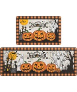 Pauwer Anti Fatigue Kitchen Mats Set of 2 Happy Halloween Pumpkins Ghost... - $49.08 CAD