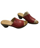 El Naturalista Sandal Womens 38 7.5 Aqua Geranio Leather Slip On Block H... - $79.69