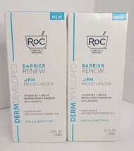 Roc Barrier Renew PM Moisturizer Hydrates at Night 2.5 fl  oz. lot of 2 New - £19.73 GBP