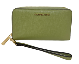 Michael Kors Jet Set Travel Phone Case Wallet Wristlet Military Green Leather - £59.70 GBP