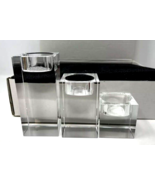 At Home Modern Square Set Of 3 Glass Tea light Holders - €17,14 EUR