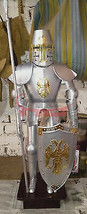 Tuta da cavaliere templare (mini) con lancia e scudo in ottone lavorato 3... - £212.55 GBP