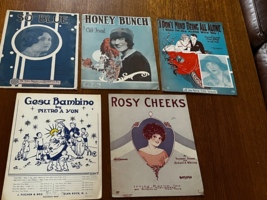 Vintage Lot SO BLUE Honey Bunch ROSY CHEEKS Gesu Bambino Sheet Music – 12.25 x 9 - £8.92 GBP