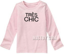NWT GYMBOREE Parfait Pink Fabulous Très Chic Tee T-Shirt 3T sequins embroidery - £11.85 GBP