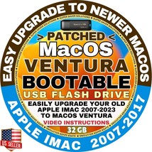 Mac Os Ventura Bootable Usb Patched For Old Unsupported Apple I Mac 27, 24, 21 - £15.41 GBP