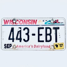 2017 United States Wisconsin Dairyland Passenger License Plate 443-EBT - £13.28 GBP