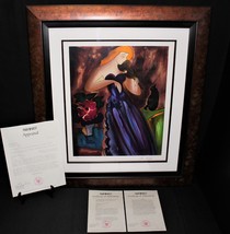 Linda Le Kinff Donatienne in Violets 29x26 Framed Limited Serigraph Hand Signed - £275.22 GBP