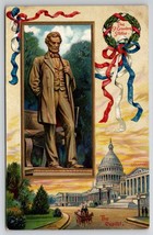 Patriotic Abraham Lincoln St Gaudens Statue and the US Capitol Bldg Postcard I30 - £10.35 GBP