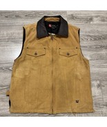Kakadu Traders Vest Men Small C11MV03 Concealed Carry Brown Canvas Cowhi... - $95.06 CAD