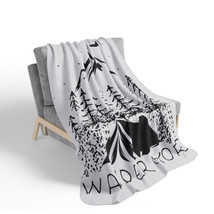Wander More Fleece Sherpa Blanket | Mountains and Trees Wilderness Art | Soft Po - $52.53+