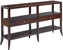 Console Table Woodbridge Ebonized Mahogany Wood Middle Drawers Shelf - £1,548.52 GBP