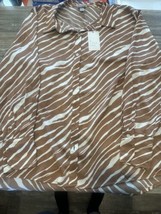 Women&#39;s Long Sleeve Oversized Satin Button-Down Shirt Large. A New Day. NWT. 2 - £10.11 GBP