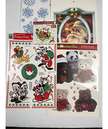 Vtg 90s Christmas Window Cling Decoration Lot - Fun Holiday Decor - $14.95