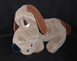 14&quot; Vintage 1989 Animal Playthings Grey &amp; Brown Puppy Dog Stuffed Plush Toy - £29.62 GBP