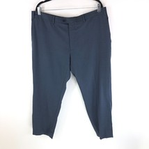 Indochino Mens Wool Dress Pants Flat Front Navy Blue Hemmed 38x26 - $19.24
