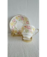 Royal Stafford HEDGEROW Tea Cup and Saucer Hand Painted Floral &amp; Gold Trim - $27.10 CAD