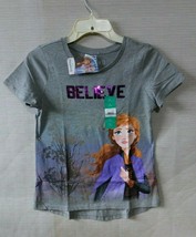 Disney Frozen Anna Flip Sequin Believe High Low T-Shirt Short Sleeve XS,M,L,XL - £7.27 GBP