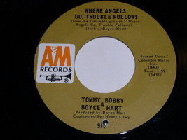 Tommy Boyce Bobby Hart Where Angels Go Trouble Follows 45 Rpm Record A&amp;M Label - £17.97 GBP