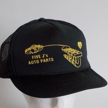 Vintage Five J Auto Parts Men Mesh Trucker Hat Black Cap - £19.53 GBP