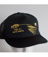 Vintage Five J Auto Parts Men Mesh Trucker Hat Black Cap - £19.87 GBP