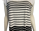 Calvin Klein Ivory and Black Striped Scoop Neck Sleeveless Top Size 2X - $21.84
