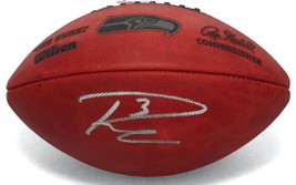 Russell Wilson Autographed Seahawks Metallic Logo Nfl Duke Football Fanatics - £576.81 GBP