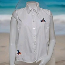 Disney Jungle Jubilee Shirt Womens Sz L White Embroidered Mickey Mouse C... - $360.02 MXN