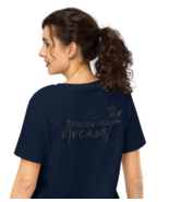 Women’s Organic Ribbed Neck T-Shirt - Dreams Back Print French Navy - $1,023.32 MXN