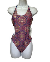 ibiza swimwear purple geometric monokini macrome One Piece Swim Suit Size S - $34.64