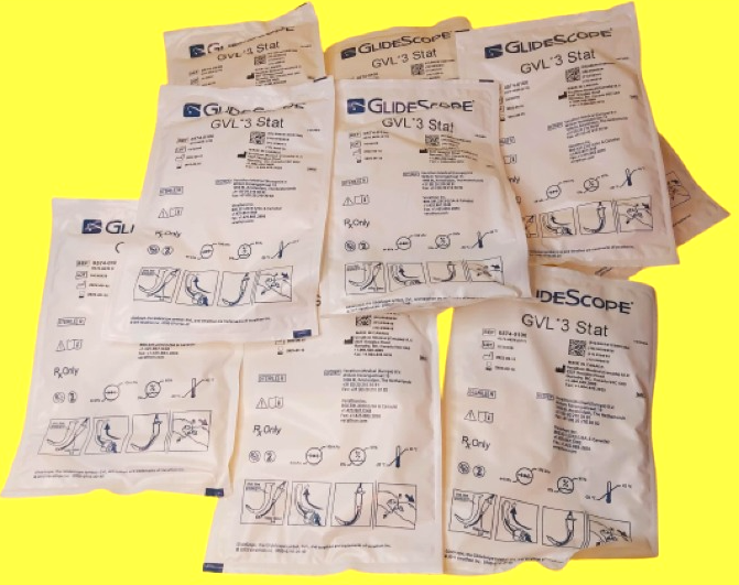 BRAND NEW LOT OF 9x GLIDESCOPE GVL 3 STAT 0574-0100 SINGLE-USE LARYNGOSCOPE - $174.99