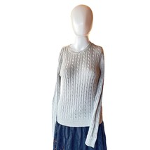 Lauren Ralph Lauren Metallic Cable Knit Sweater Women’s Medium Silver Si... - $695.39 MXN
