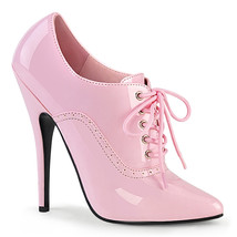 Sexy Shoes Lace Up Baby Pink Oxford Booties Stilettos 6&quot; Heels Pumps DOM460/BP - £47.92 GBP