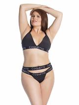 Womens Plus Size Padded Black Microfiber Bralette and Panty Bra Set Lingerie - £31.43 GBP