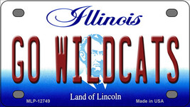 Go Wildcats Illinois Novelty Mini Metal License Plate Tag - £11.76 GBP