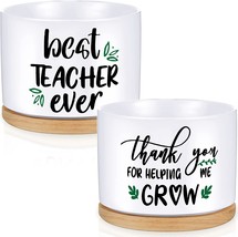 Succulent Pots Teachers Gift Thank You For Helping Me, Vivid Style,Pack Of 2 - £25.57 GBP