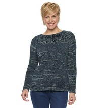 Women&#39;s Chenille Boatneck Sweater - Navy Blue Marled - Small - £31.97 GBP