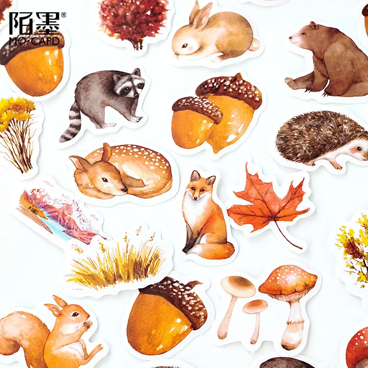 Game Fun Play Toys 46 Pcs/pack Autumn Forest Party Adhesive Diy Stickers Decorat - £23.25 GBP