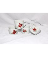 Block Spal Watercolors Poinsettia Cups Christmas Lot of 4 Xmas - $517.39 MXN
