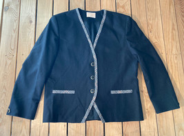 Pendleton Woman’s long sleeve wool Button up blazer size M IN blue E3 - $16.53