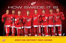 DETROIT RED WINGS SWEDES 8X10 PHOTO HOCKEY PICTURE NHL 2007-08 - £3.93 GBP