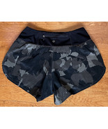 Athleta Run Free Shorts 3.5&quot; inseam Black Gray Camo Camouflage Active Li... - £19.45 GBP