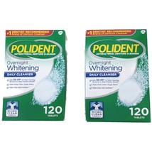 Lot of 2- Polident Overnight Whitening Denture Cleanser  120 Ct Each Exp... - $7.18