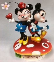 Mickey Mouse and Minnie Figurine Miss Mindy Dancing on a Mushroom 5.88" high
