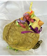 Vintage Katherines Collection Wire Yellow Chick Ornament Mesh Ribbon 4&quot;  - $15.00